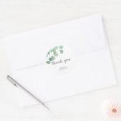 Eucalyptus - baby shower bedankt ronde sticker (Envelop)