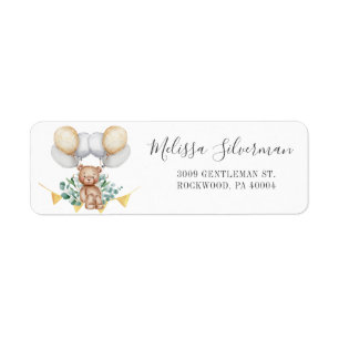 Eucalyptus Baby Shower Beer Ballon Retouradres Etiket