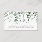 Eucalyptus Baby shower Boek Aanvraag Behuizing Kaa Informatiekaartje (Voorkant)