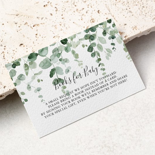Eucalyptus Baby shower Boek Aanvraag Behuizing Kaa Informatiekaartje