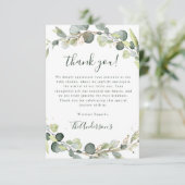 Eucalyptus Baby shower Boho Rustic Bedankkaart (Staand voorkant)