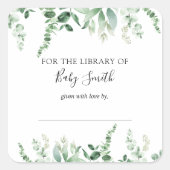 Eucalyptus Baby shower Bookplaat sticker (Voorkant)