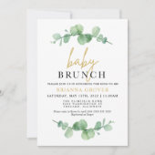 Eucalyptus Baby shower Brunch Uitnodiging (Voorkant)