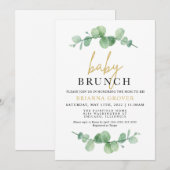 Eucalyptus Baby shower Brunch Uitnodiging (Voorkant / Achterkant)