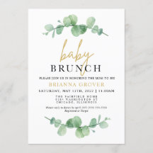 Eucalyptus Baby shower Brunch Uitnodiging
