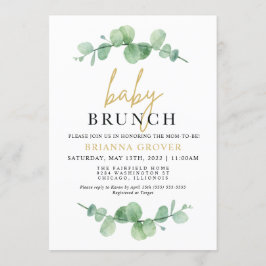Eucalyptus Baby shower Brunch Uitnodiging