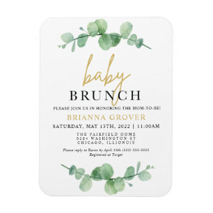 Eucalyptus Baby shower Brunch Uitnodiging Magneet