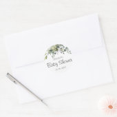 Eucalyptus Baby shower Classic Round Sticker (Envelop)