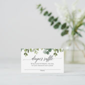 Eucalyptus baby shower diaper raffinagekaarten informatiekaartje (Staand voorkant)