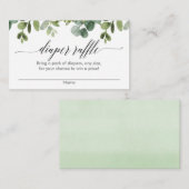 Eucalyptus baby shower diaper raffinagekaarten informatiekaartje (Voorkant / Achterkant)