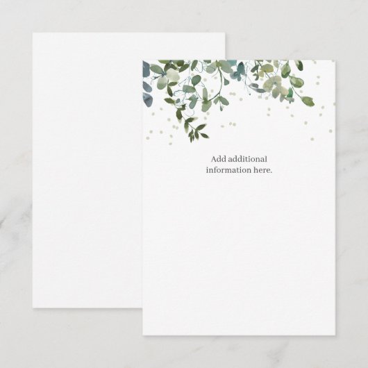 Eucalyptus Baby shower Enclosure Kaart (Voorkant / Achterkant)