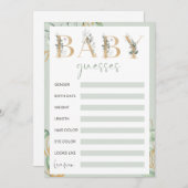 Eucalyptus baby shower gokspel kaart (Voorkant / Achterkant)