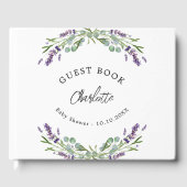 Eucalyptus baby shower lavender violet gastenboek (Voorkant)