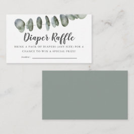 Eucalyptus Baby shower Luier Raffle Ticket Informatiekaartje