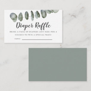 Eucalyptus Baby shower Luier Raffle Ticket Informatiekaartje
