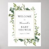 Eucalyptus Baby Shower Ontvangstbord Poster (Voorkant)