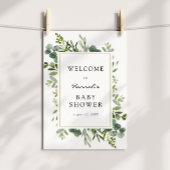 Eucalyptus Baby Shower Ontvangstbord Poster