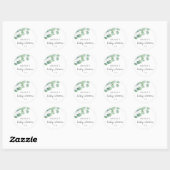 Eucalyptus - baby shower ronde sticker (Vel)