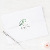 Eucalyptus - baby shower ronde sticker (Envelop)
