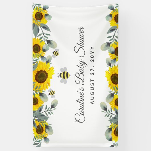 Eucalyptus Baby shower Sign Spandoek (Verticaal)