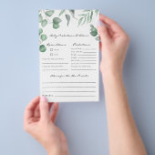 Eucalyptus baby shower spel voorspellingen & advie flyer (Hand)