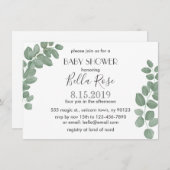 Eucalyptus Baby shower Uitnodiging (Voorkant / Achterkant)