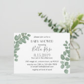Eucalyptus Baby shower Uitnodiging (Staand voorkant)