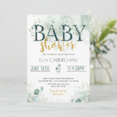 Eucalyptus Baby shower Uitnodiging (Staand voorkant)
