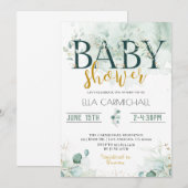 Eucalyptus Baby shower Uitnodiging (Voorkant / Achterkant)