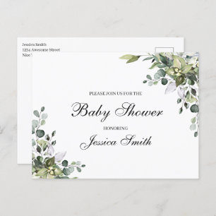 Eucalyptus Baby shower Uitnodiging Briefkaart