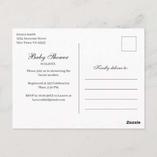 Eucalyptus Baby shower Uitnodiging Briefkaart (Achterkant)