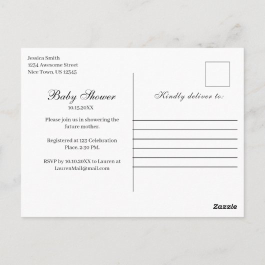 Eucalyptus Baby shower Uitnodiging Briefkaart (Achterkant)