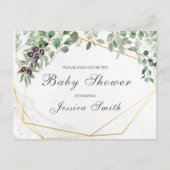 Eucalyptus Baby shower Uitnodiging Briefkaart (Voorkant)