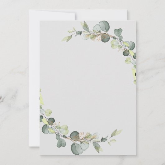 eucalyptus baby shower-uitnodiging kaart (Achterkant)