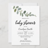 Eucalyptus Baby shower Uitnodiging Sjabloon (Voorkant)