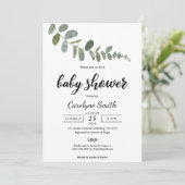 Eucalyptus Baby shower Uitnodiging Sjabloon (Staand voorkant)