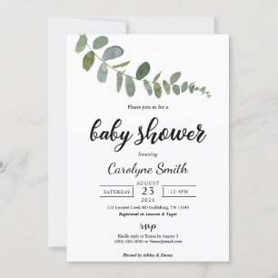 Eucalyptus Baby shower Uitnodiging Sjabloon