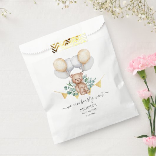 Eucalyptus Baby shower vroeg wachten Beer Bedankzakje (Gezegeld)