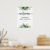 Eucalyptus baby shower welkom bord poster (Keuken)