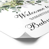 Eucalyptus Baby shower Welkomstteken Poster (Hoek)