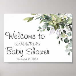 Eucalyptus Baby shower Welkomstteken Poster