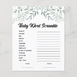 Eucalyptus Baby Woord Door Elkaar Baby Shower Spel