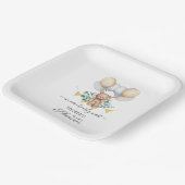 Eucalyptus babyfeest Berly wacht beer & ballonnen Papieren Bordje (Gebogen)