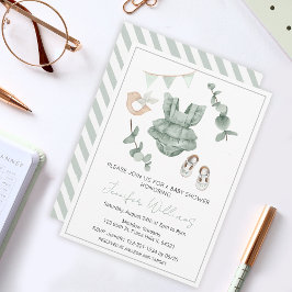 Eucalyptus babymeisje: uitnodiging voor douche