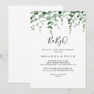 Eucalyptus BabyQ Baby shower Barbecue Kaart