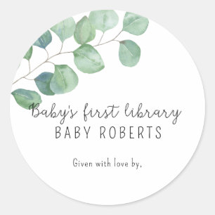 Eucalyptus - baby's eerste bibliotheek ronde sticker