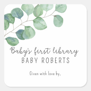 Eucalyptus - baby's eerste bibliotheek vierkante sticker