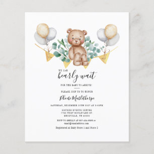 Eucalyptus babyshower groene beren uitnodiging flyer