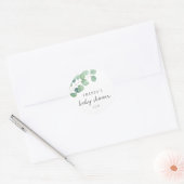 Eucalyptus - babyshower ronde sticker (Envelop)