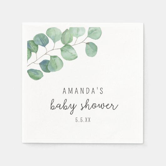 Eucalyptus - babyshower  servet (Voorkant)